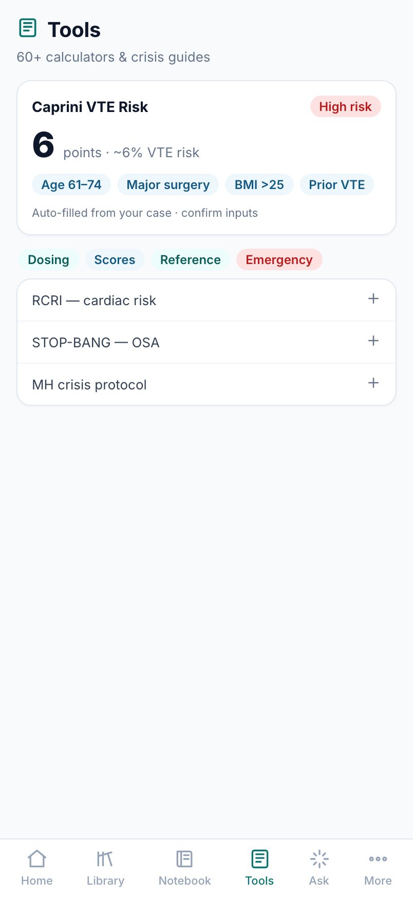 Clinical tools and crisis guides