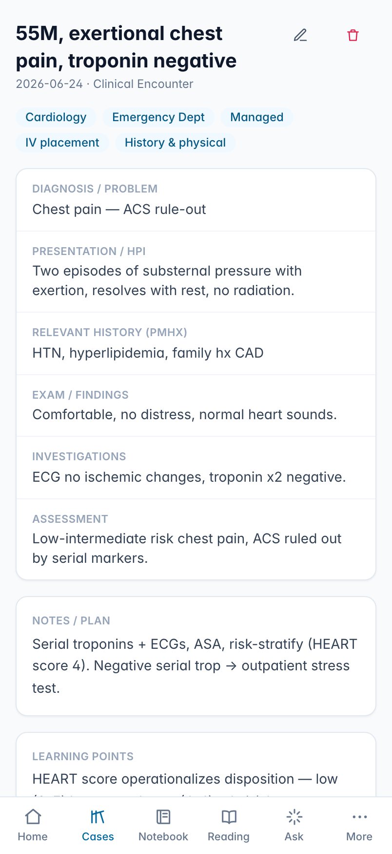 A single case, in detail
